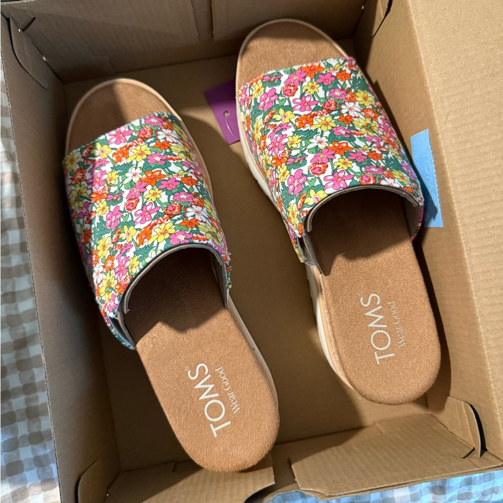 Toms Floral Slide Sandals - Multicolor